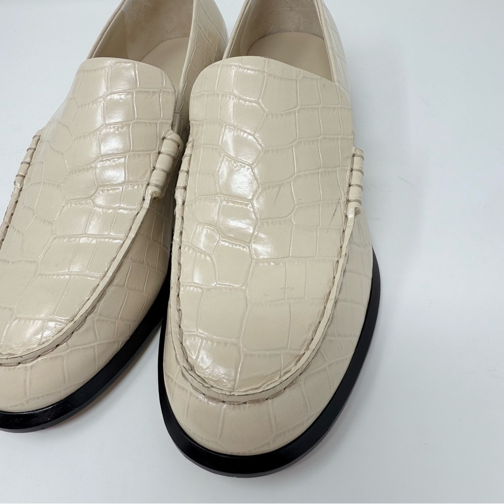 New Vince Naomi Loafer Birch Sand Croc Embossed Sz 7 - Picture 10 of 14